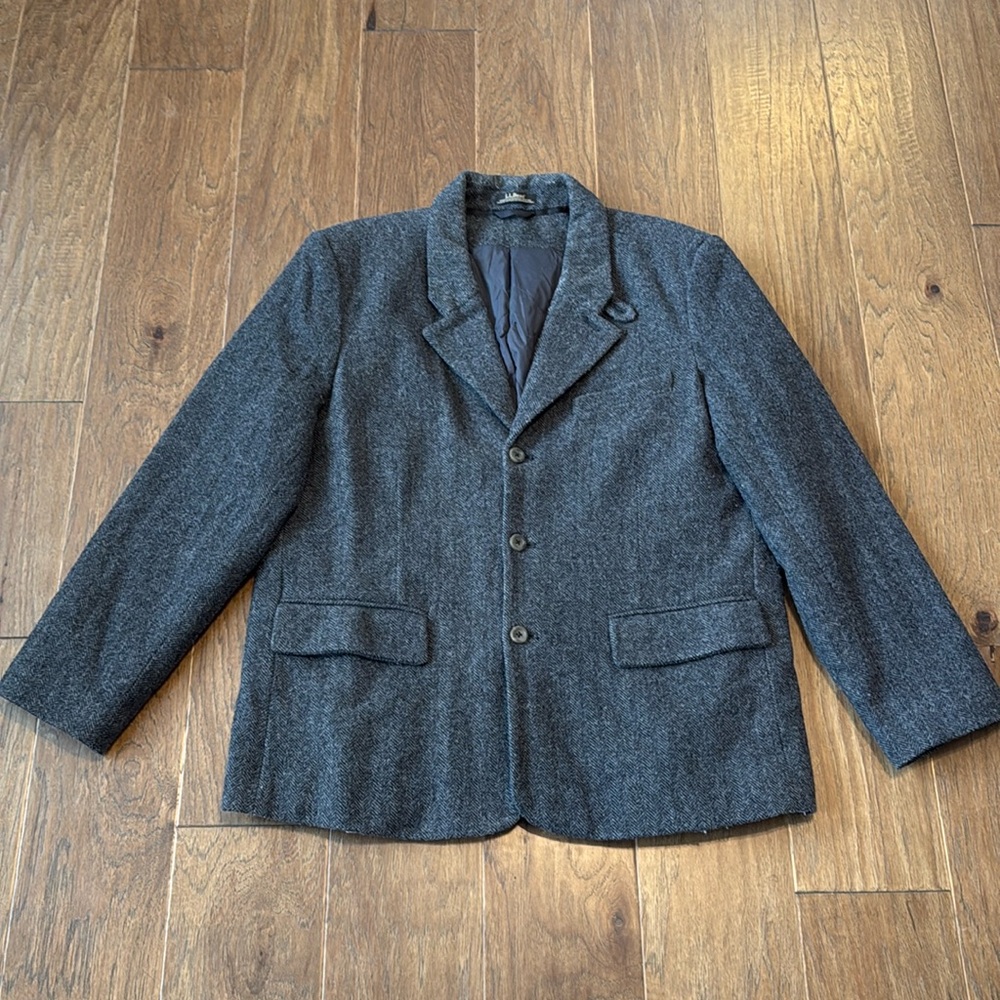 LL Bean Men’s Herringbone Tweed Wool Coat